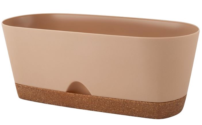 Горшок овальный InGreen WOOD д/суккулентов,25см,молочный шоколад/бук